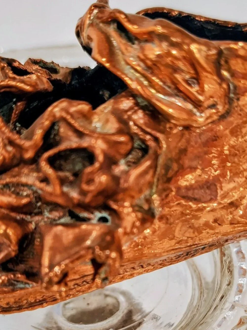 Vintage 1930-1940 Copper Plated Ruffled Baby Shoe